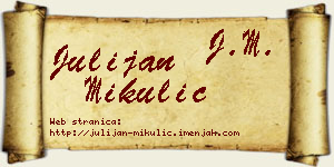 Julijan Mikulić vizit kartica